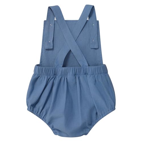 IMEKIS Baby Girls Boys Boho 1st Birthday Outfit Backless Overalls Romper for Cake Smash Photo Shoot - color: Dark Blue 1 Birthday, size: 9-12 Months
