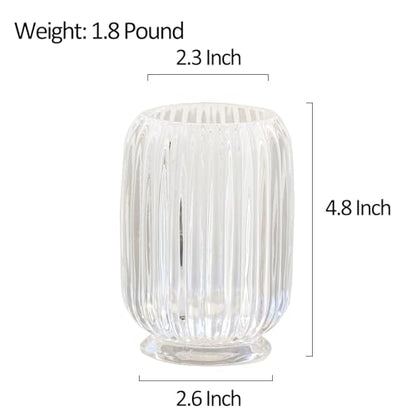 Crystal Makeup Brush holder Organizer, Vintage Make Up Brush Cup Pen Pencil Holder striped vase, Comb Brushes Pen Pencil Storage Box Container (Clear)