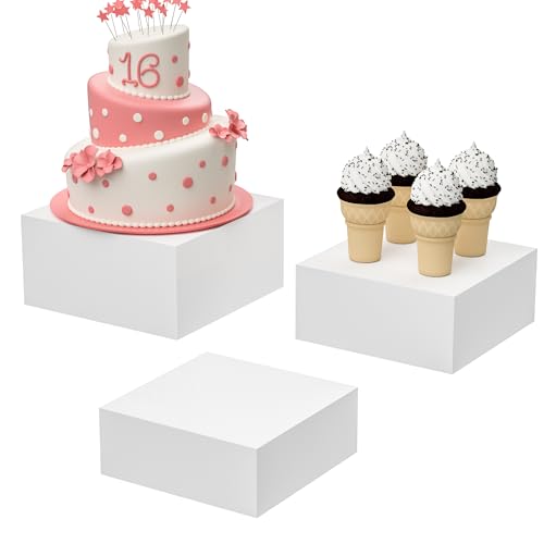 Acrylic Dessert Stand,Buffet Risers, Food Risers, Multi-Purpose Cake Stand for Parties, Weddings, Birthdays, Catering, Jewelry, Collectibles (White, 8"x9"x10") - color: White, size: 8''x9''x10''
