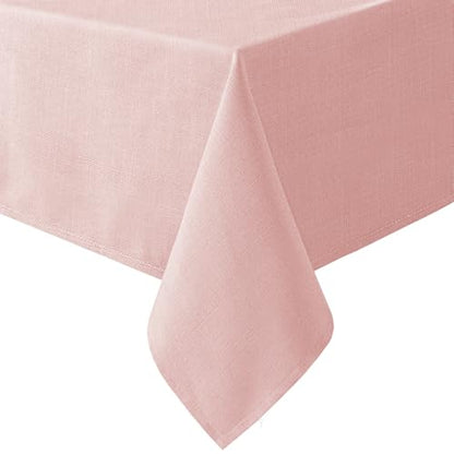 H.VERSAILTEX Linen Textured Table Cloths 54 x 54 Inch Solid Tablecloth Waterproof Table Cover for Dining Buffet Feature Soft and Thick Fabric, Baby Pink - color: Baby Pink, size: 54" x 54" (Square)