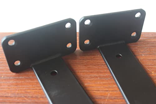 2 Pack - 8 inch Black Hidden L Shelf Bracket (1/5 Inch Thicked) Iron Floating Shelf Brackets Rustic Industrial Metal Brackets for Shelf Support - size: 8 Inch, style: Black 2 Pack