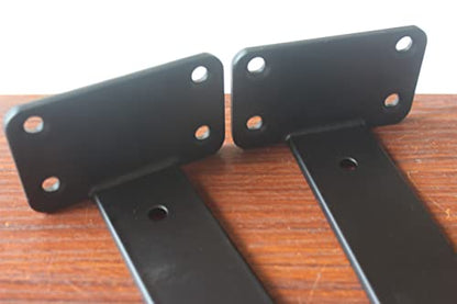 2 Pack - 8 inch Black Hidden L Shelf Bracket (1/5 Inch Thicked) Iron Floating Shelf Brackets Rustic Industrial Metal Brackets for Shelf Support - size: 8 Inch, style: Black 2 Pack