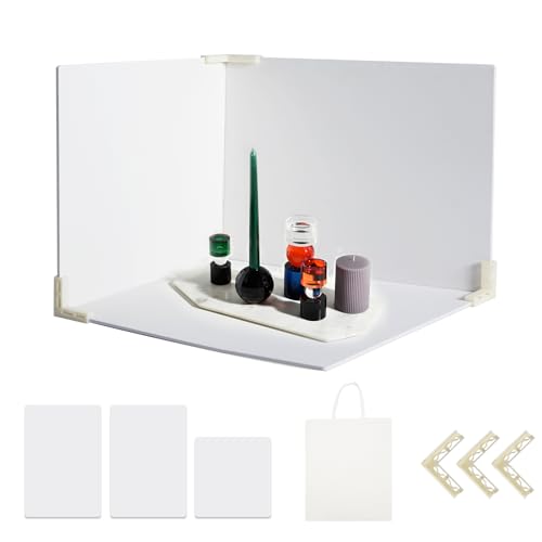3 PCS Board Photo Backdrop, 15.8x11.8 Inch Waterproof Photography Backdrop Boards with 3 PCS Bracket for Flat Lay, Product Photography Background (White 3) - color: White 3