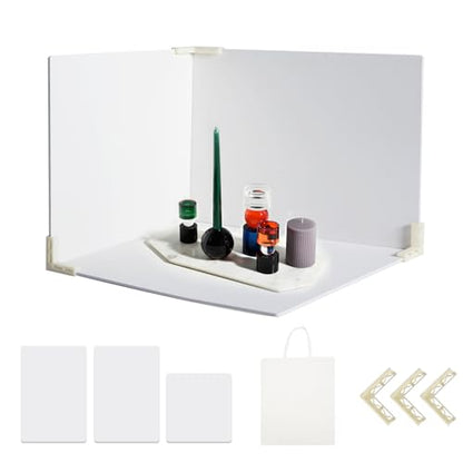 3 PCS Board Photo Backdrop, 15.8x11.8 Inch Waterproof Photography Backdrop Boards with 3 PCS Bracket for Flat Lay, Product Photography Background (White 3) - color: White 3