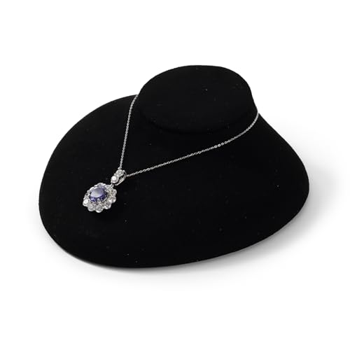 Oirlv Luxury Microfiber Jewelry Bust Necklace Display Bust - color: Black