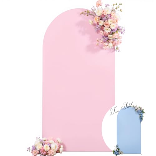 Wedding Arch Backdrop Cover, 6FT Blue Pink Arch Cover Stretchy Backdrops, Double-Sided Arch Stand Covers for Gender Reveal, Baby Shower, Birthday Party Decoration - color: Pink+Blue, size: 6FT