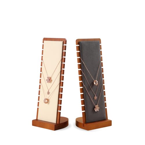 Necklace Holder, Jewelry Stand,Wooden Jewelry Organizers and Storage,Premium Necklace Organizer,Luxury Jewelry Display,Beige Necklace Display Stand - color: 01-Beige Necklace Holder