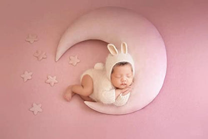 Newborn Baby Bunny Rabbit Crochet Knitted Photography Props Newborn Baby Outfits Diaper Costume - color: Pure White