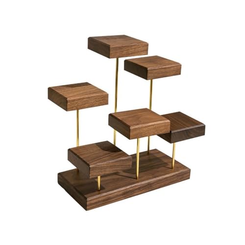 Jewelry Towers Jewelry Display Rack Earrings Square Ladder Shelf Creative Light Luxury Walnut Jewelry Rack Jewelry Display Props Jewellery Stand Display