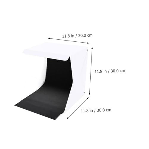 Happyyami Portable 30cm Photo Light Box with LED Strip, Foldable Photography Light Tent Kit with Black and White Backdrops for Product Photography and Small Business Use