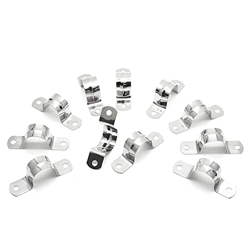 20Pcs 1 Inch Stainless Steel Conduit Clamps, Two Hole U Bracket Rigid Pipe Metal U Clamp Conduit Strap Tension Clips U-tube Clamp Heavy Duty - size: 1 inch / 25 mm