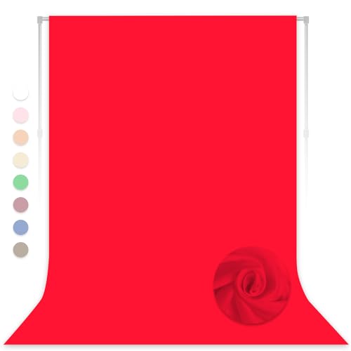 Red Backdrop for Photoshoot, Professional Photo Backdrop Background Curtain for Product Photography, Portraits, Wedding, Party, Live Streaming Video Recording 5X7 FT (Background Only) - color: Red, size: 5X7 FT