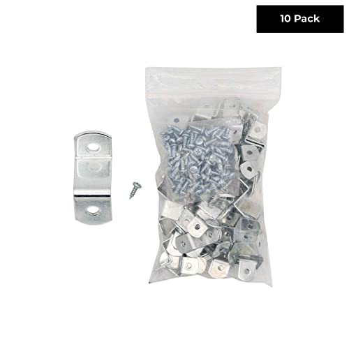 5/8" Depth Flat Offset Mounting Canvas Clips for Picture Framing Pack of 10 Plus #6 X 3/8" Pan-Head Screws Included - color: 10, size: 5/8 Inch