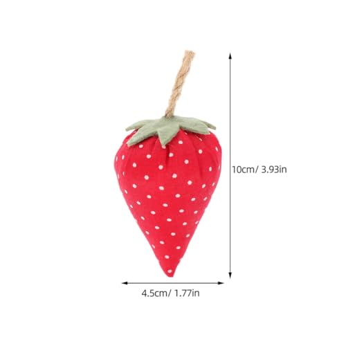 BESTOYARD 6pcs Stuffed Faux Strawberries Fabric Cloth Coffee Bar Decor Rustic Farmhouse Tiered Tray Decorations Realistic Fruit Model Home Kitchen Food Table Centerpieces Photography Props