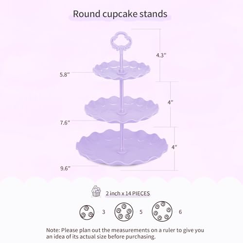Pack of 11 NWK Cake Stand Set, with 3 x Two-Tier and 3 x Three-Tier Cupcake Stands, 4 x Appetizer Trays, 1 x Tablecloth for Birthday Bridal Baby Shower Party (Colorful) - color: Colorful