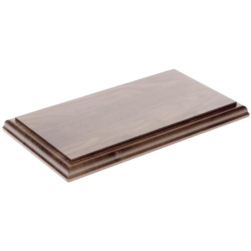 Plymor Solid Walnut Rectangular Wood Display Base with Ogee Edge, 9.75" W x 4.5" D x 0.75" H - size: 9" x 3.5" x 0.75"