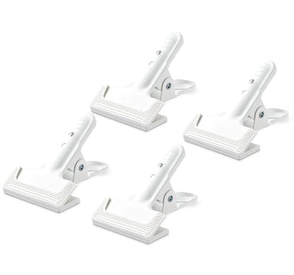 Heavy-Duty Spring Clamps (4-Pack) - 4" Clips for Photography Backdrops, Woodworking, and Home Improvement (White)