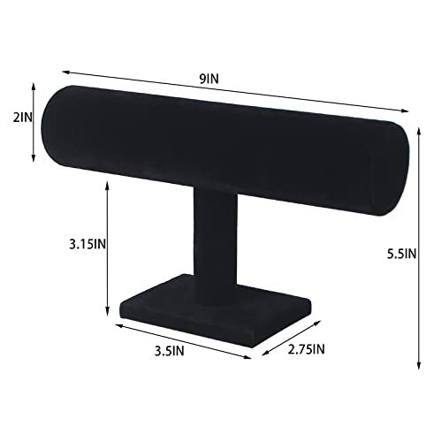 Coward Bracelet Holder Organizer for Show Jewelry Display Boutique Watch Stand for Selling Organization Storage (Detachable Back Velvet) - color: Black Velvet