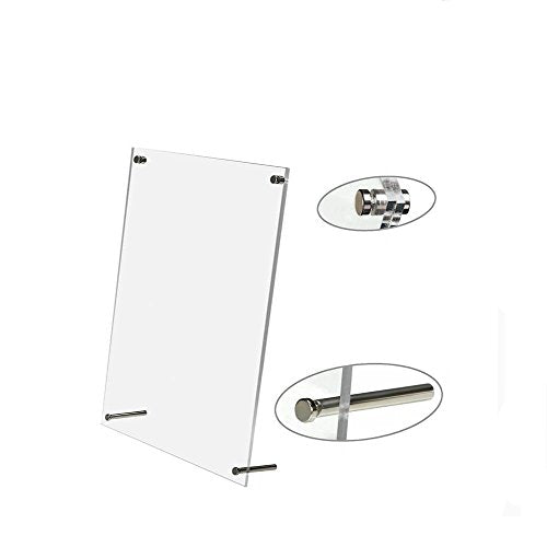 B&NN Acrylic Picture Frame Floating Look，3MM + 3MM Thickness Clear Photo Frame ，Desktop Frameless Display ，Self Standing (6x8) - size: 6" x 8"
