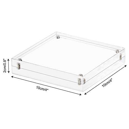 AMEITECH 4x4 Inch Acrylic Picture Frame, Clear Double Sided Block Acrylic Photo Frames, Desktop Frameless Magnetic Photo Frames - size: 4 x 4 inch