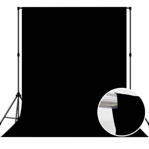 Photo Backdrop Black Background Cloth Professional Photography 5x7ft Seamless Design Eliminates Wrinkle Portrait Photography Wedding Dark Theme Decorations - color: Black, size: 5x7ft