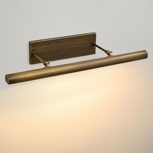 Art Picture Frame Wall Light: 30" Dimmable Antiquing Artwork Copper Painting Spotlight - Hardwired Swing Arm Rotatable 4 Lights over Pictures - Linear Accent Lighting above Photo for Gallery Museum - color: Antique Brass, size: 30"-4 Bulb