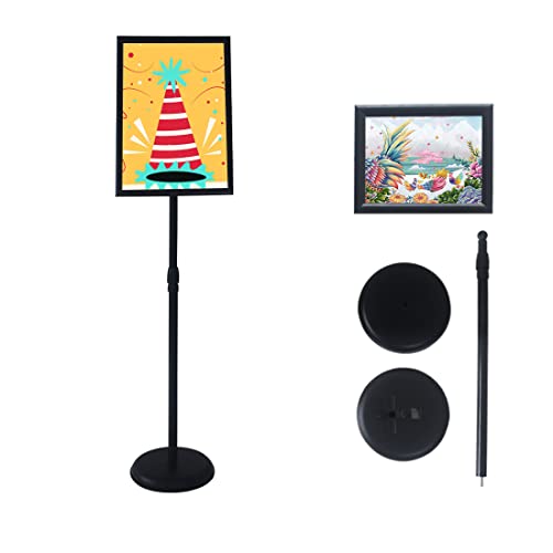 YDisplay Sign Holder Stand 11x17inches Pedestal Floor Standing Poster Stand with Base Height Adjustable Both Landscape Or Portrait Displayed,Black - size: 11×17inches,2pack