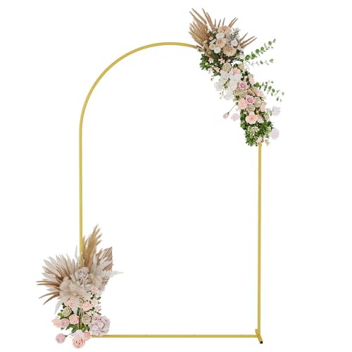 UDEAR 7.2FT Metal Arch Backdrop Stand,for Wedding Backgrounds Climbing Plants Event Decorations Outdoor Ceremonies,Gold - color: Gold, size: 7.2FT
