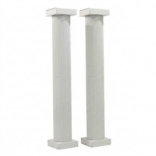 Anderson's 8 Foot White Traditional Cardboard Columns Kit, Set of 2, Decorations, Props, Photo Booth, Photo Ops, Prom, Homecoming, Event Décor - color: 8 Foot White Traditional Columns Kit