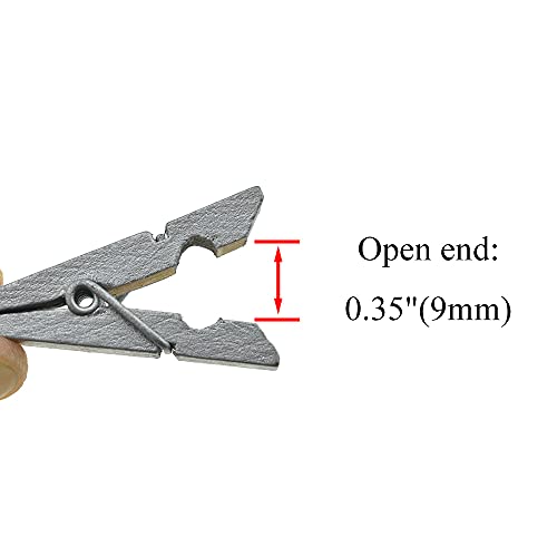 HAHIYO Silver Wooden Clothes Pins Clothespins Small Do NOT Fall Apart 1.38 inches Length 50 Pack Sturdy Strong Springs No Rust No Discoloration for Laundry Bathroom DIY Craft Photos Food Opened Bags - size: Silver 1.38 inches 50 Pack