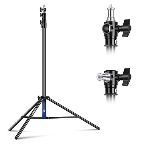 NEEWER 8.5ft/2.6m Air Cushioned Light Stand, Heavy Duty Metal Photography Tripod Stand with 1/4" to 3/8" Reversible Spigot, 3 Way Mounting Interface & Metal Locking Knobs, Max Load 5.5lb/2.5kg - size: 260cm