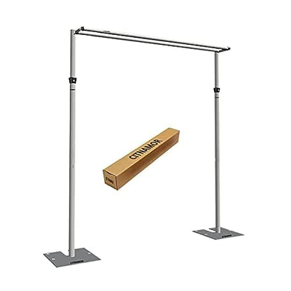 Pipe and Drape Adjustable Uprights, Crossbars,Bases & Hangers - Drape Systems for Backdrops, Trade Shows, Events, Photo Booths and Decorations by CITNAMOR (12' Tall x 12' Wide Kit(2xCrossbar)) - size: 12' Tall x 12' Wide Kit (2 x Crossbar)