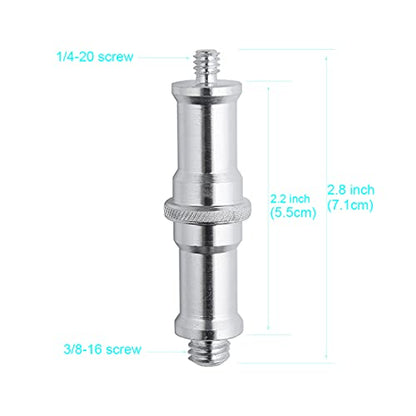 AngelReally 3-Pack 1/4 to 3/8 Inch Aluminum Alloy Metal Male Convertor Threaded Screw Adapter Spigot Stud for Studio Light Stand, Hotshoe/Coldshoe Adapter, Ball Head, Wireless Flash Receiver, Trigger - style: 3-Pack 1/4 to 3/8 Inch Screw