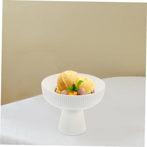 ABOOFAN Nordic Style Ceramic Dessert Bowl White Multi Function Food Serving Bowl for Ice Cream Fruit Salad Creative Design for Parties Family Gatherings Restaurants Photo Props