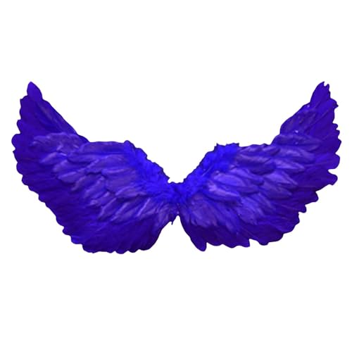 Fairy Wings Angel Feather Wings with Elastic Straps Costume Cosplay Photography Props Halloween Supplies - color: Blue, size: 23.62"X7.87"