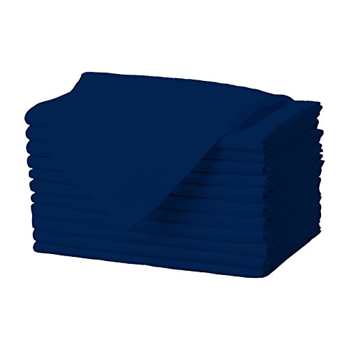 Gee Di Moda Cloth Napkins - 17 x 17 Inch Navy Blue Dinner Napkins - Set of 12 Soft & Absorbent Washable Fabric Cloth Table Napkins with Hemmed Edges for Hotel Restaurant, Holiday Parties & Wedding - color: Navy Blue, size: 17 x 17 Inch Cloth Napkins - 12/