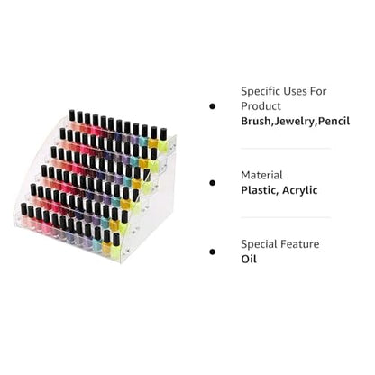 6 Tiers Acrylic Essential Oil Display Rack Nail Polish Organizer Plastic Collection Container for Paints Dropper Bottle Makeup Tabletop Desktop Retail Store Shelf Storage Case Stand Fair Show Holder - size: 6 Floors