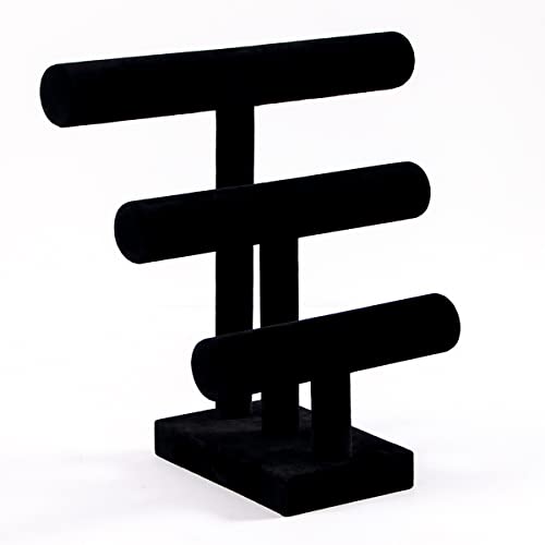 Pangkeep 3 Tier Bracelet Holder,Bracelet Displays for Selling,Jewelry Display Stand for Bangles Necklaces Hair ties Scrunchies Watches (Black) - color: Black