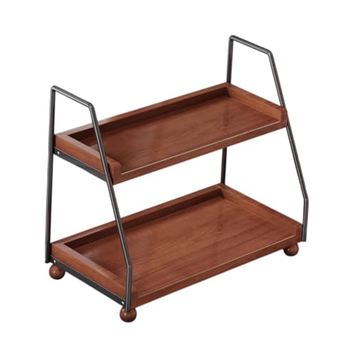 2 Layer Cup Riser Stand Tiered Display Step Shelf Vintage Tabletop Organizer Mugs Holder for Cupcakes Cabinet