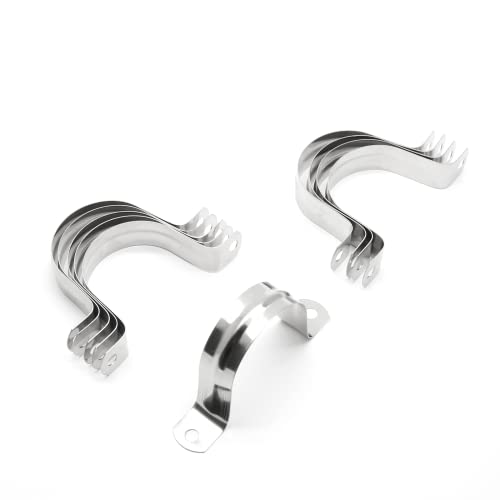 10Pcs 1-3/4 Inch Stainless Steel Conduit Clamps, Two Hole Strap U Bracket Rigid Pipe Strap Metal U Clamp Conduit Strap Tension Clips U-tube Clamp Heavy Duty - size: 1-3/4" / 45mm