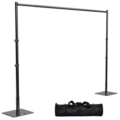 TOCRETOARE Heavy Duty Backdrop Stand, 8x10ft Pipe and Drape Backdrop Stand Kit with Upgrade Clip on Telescopic Poles Frame and Metal Base, Background Holder for Parties Wedding Birthday Photography - size: 8x10FT-with Upgrade Clip on