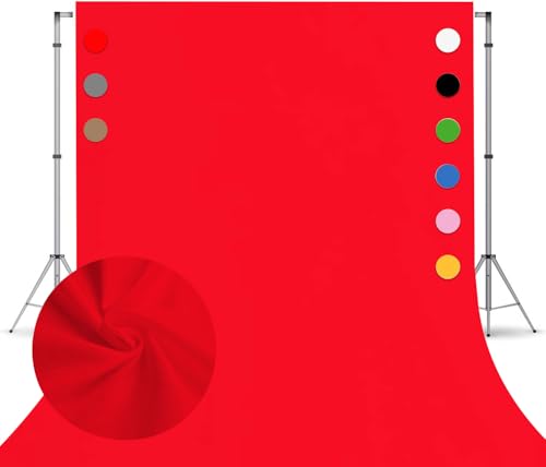 6x9 Ft Red Backdrop Background for Photography Photo Booth Backdrop for Photoshoot Background Screen Video Recording Parties Curtain - color: Red, size: 6 x 9 ft