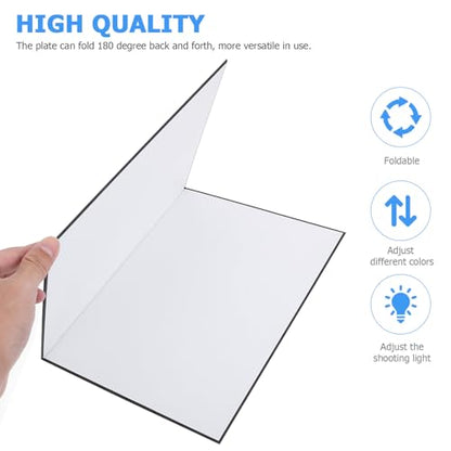 PRETYZOOM A4 Foldable Light Reflector Photography Cardboard, Portable Folding Reflective Board for Still Life and Jewelry Photo Studio Lighting Accessory