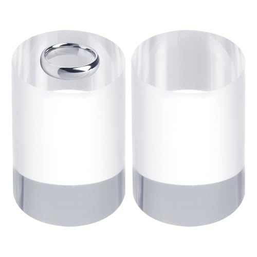 uxcell 2pcs Acrylic Cylinder Display Blocks, 40 x 60 mm/1.6" x 2.4" Clear Jewelry Display Base Polished Cube Riser Stand Display Holder Base for Bracelet Ring Jewelry Cosmetics Crafts - size: 40 x 60mm