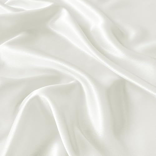 RUDONG M Satin Photography Backdrop 3.3x2.5ft - Wrinkle-Free Silky Fabric Background for Jewelry/Cosmetics/Flat Lay/Studio, White Backdrop Cloth (100x75cm) - color: White