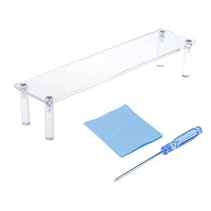 T Tulead Acrylic Riser Clear Display Risers Stand Tabletop Display Risers Rectangular Organizer Shelf 1 Tier for Perfume Jewelry Cupcake - size: 1 Tier