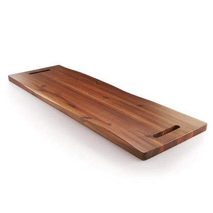 TIDITA 36" Large Acacia Wood Charcuterie Board with Handles - Extra Long Wooden Serving Cheese Boards - Rectangular Serving Platter for Meat Steak, Cracker Appetizers, Fruit Decorative Display Party - size: 36.4" x 11.3" x 1"