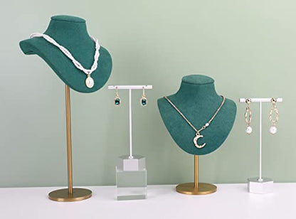 Velvet necklace stand display, small necklace holder, jewelry mannequin stands and displays【Green-Height 7.48 inch】 - color: Green, size: Small