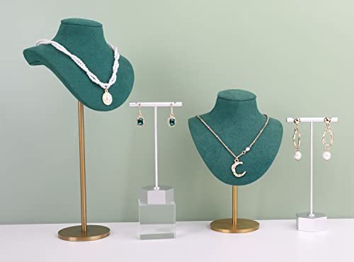 Velvet necklace stand display, small necklace holder, jewelry mannequin stands and displays【Green-Height 7.48 inch】 - color: Green, size: Small