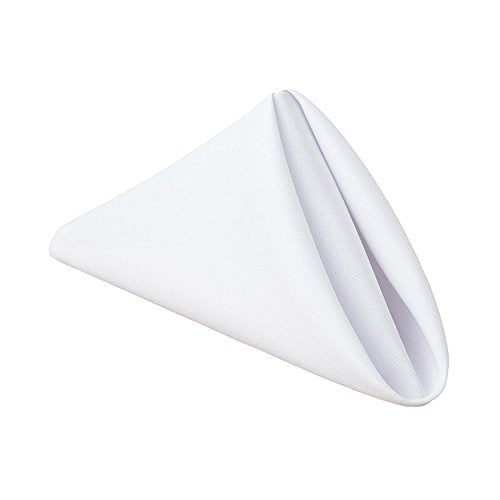 Gee Di Moda Cloth Napkins - 17 x 17 Inch White Dinner Napkins - Set of 12 Soft & Absorbent Washable Fabric Cloth Table Napkins with Hemmed Edges for Hotel Restaurant, Holiday Parties & Wedding - color: White